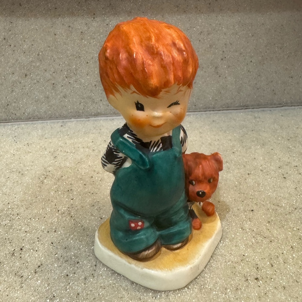 Goebel Hummel Charlotte Byj ROVING EYE Redhead Girl & Dog BYJ 2